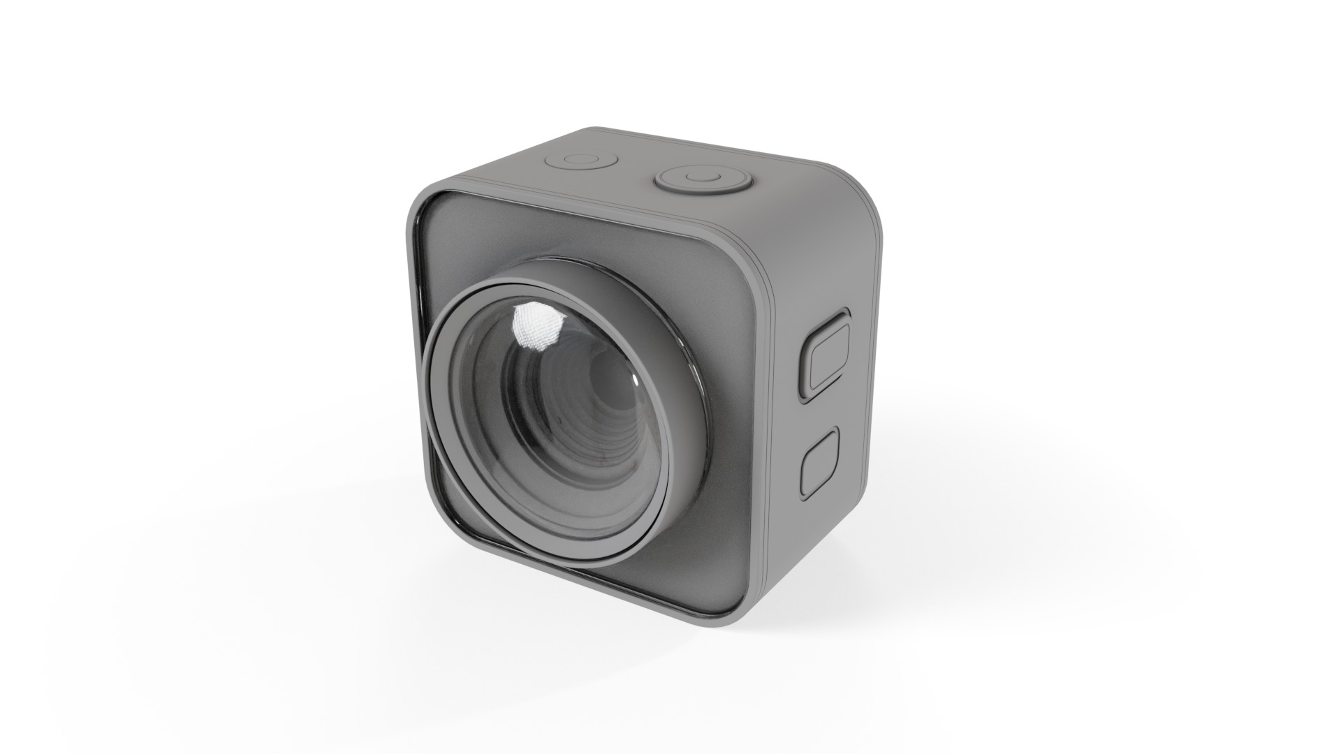 Blue Mini Action Camera Low-poly 3D model_4