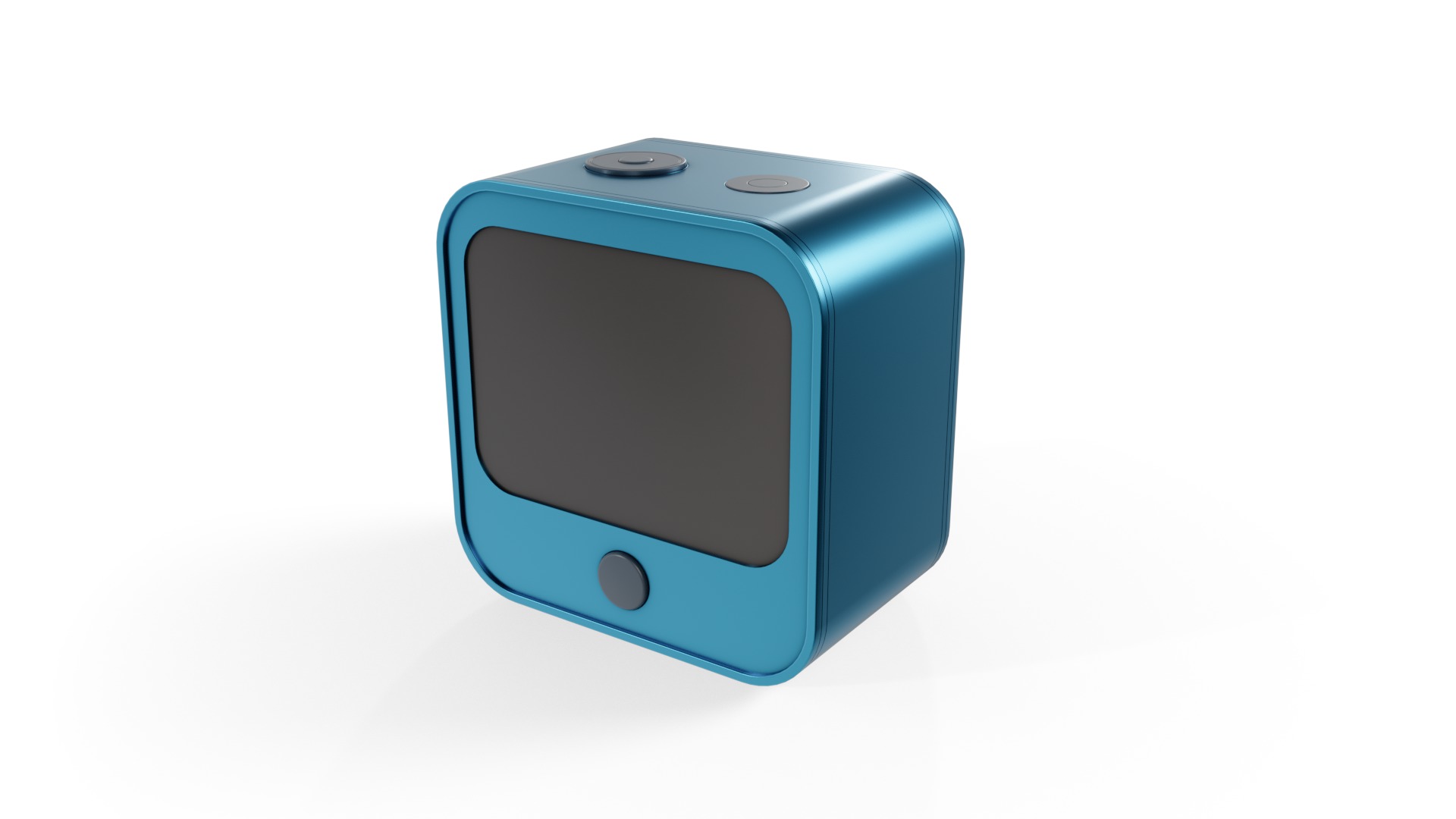 Blue Mini Action Camera Low-poly 3D model_2