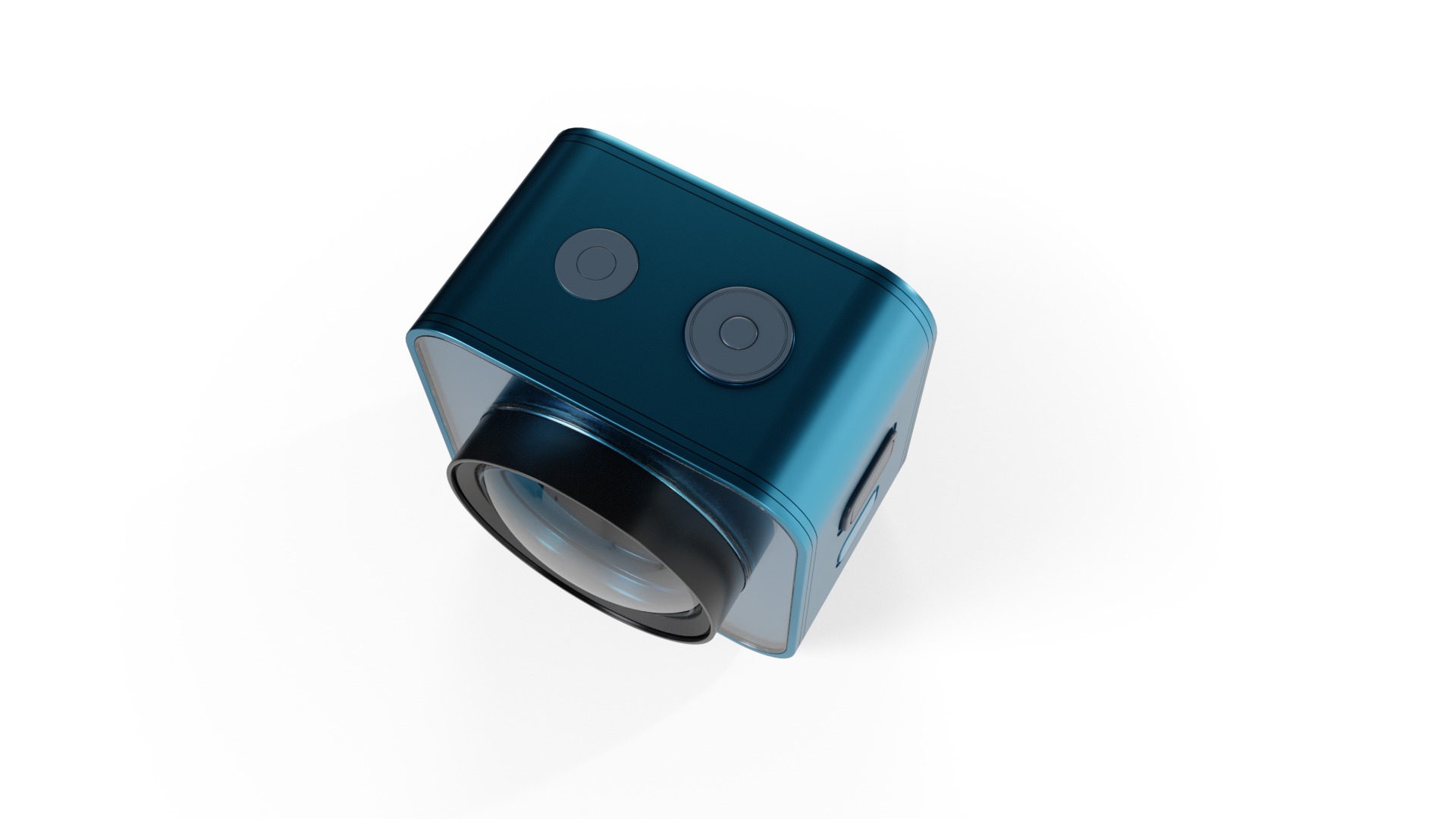 Blue Mini Action Camera Low-poly 3D model_3