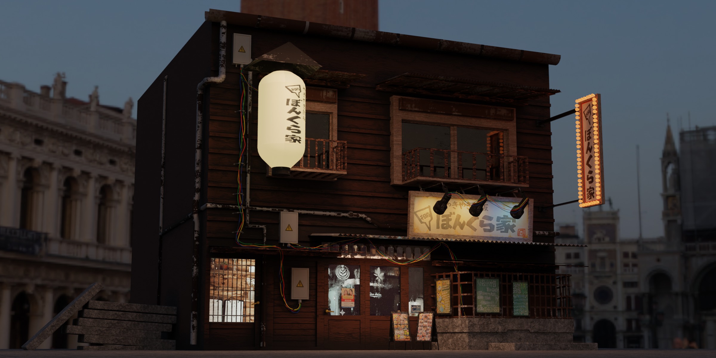 Japanese Shop Scene Low-poly 3D model_5