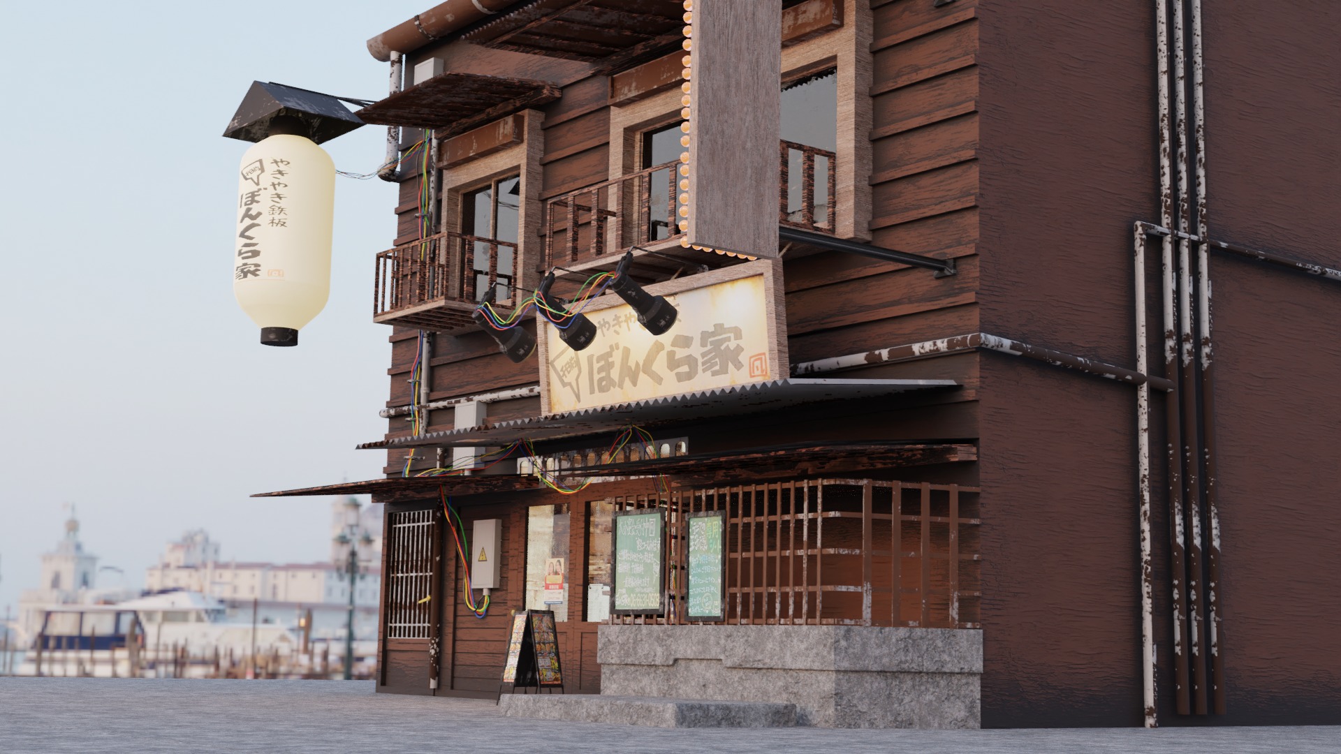 Japanese Shop Scene Low-poly 3D model_2