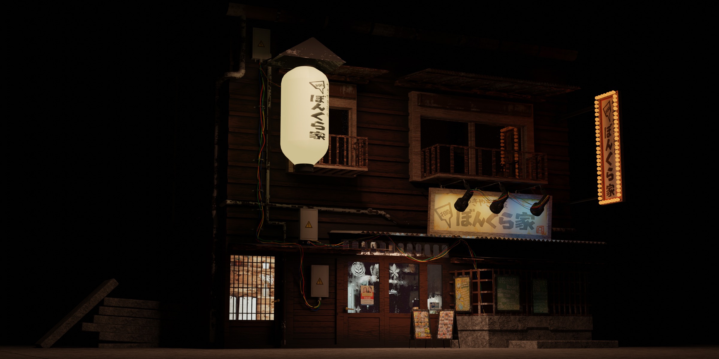 Japanese Shop Scene Low-poly 3D model_4