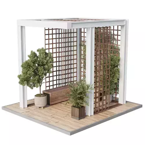 Landscape furniture with pergola and roof garden 31