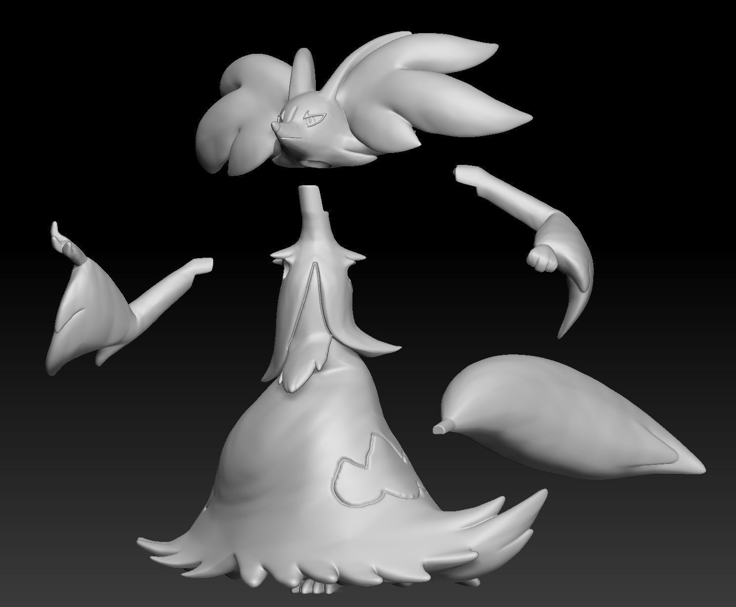 Pokemon Fennekin Braixen Delphox 3D print model_5