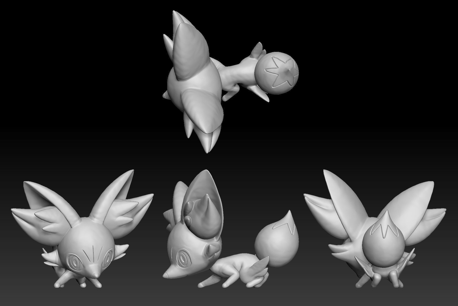Pokemon Fennekin Braixen Delphox 3D print model_1