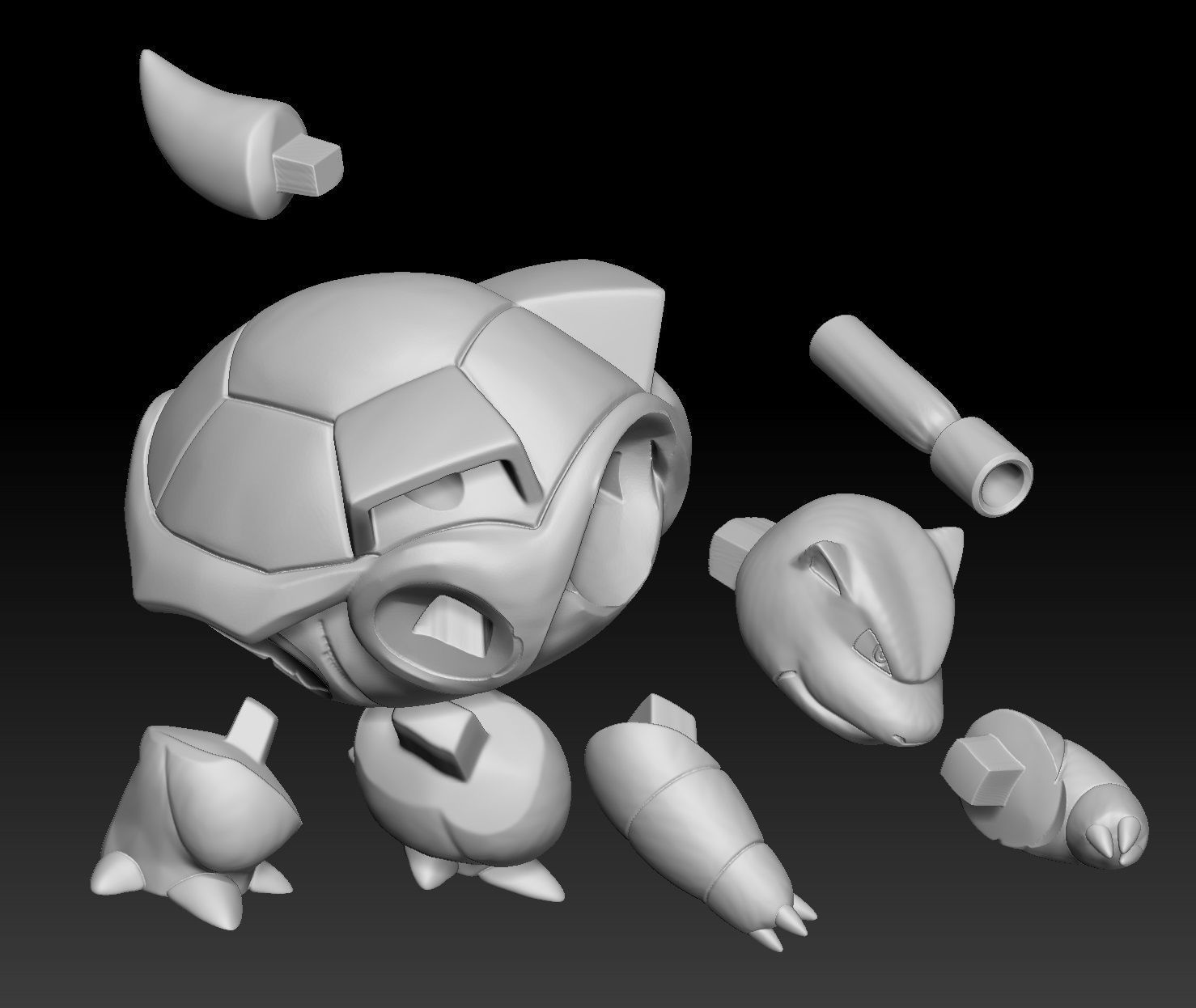 Pokemon Squirtle Wartortle Blastoise 3D print model_5