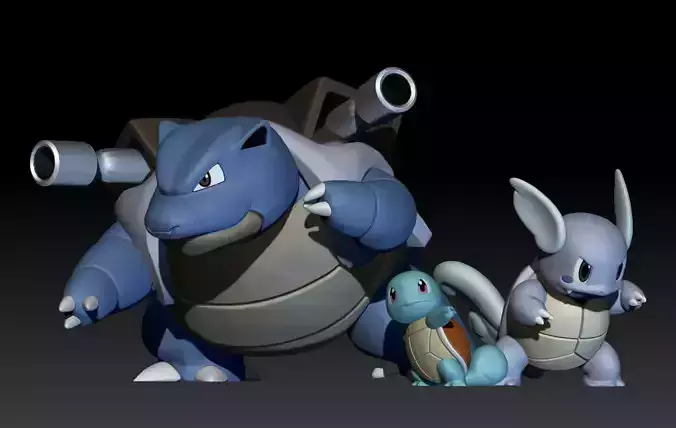 Pokemon Squirtle Wartortle Blastoise