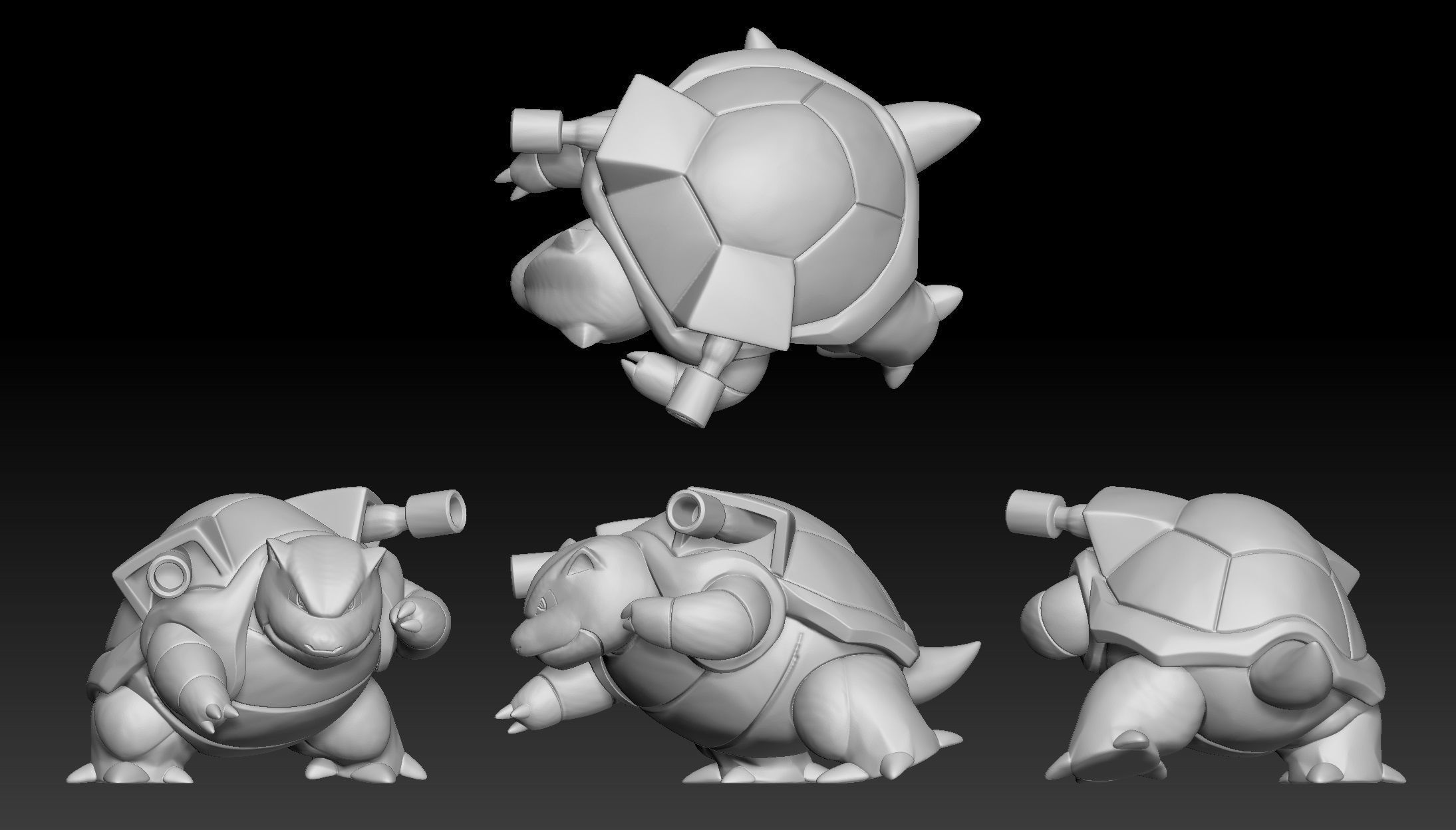 Pokemon Squirtle Wartortle Blastoise 3D print model_3