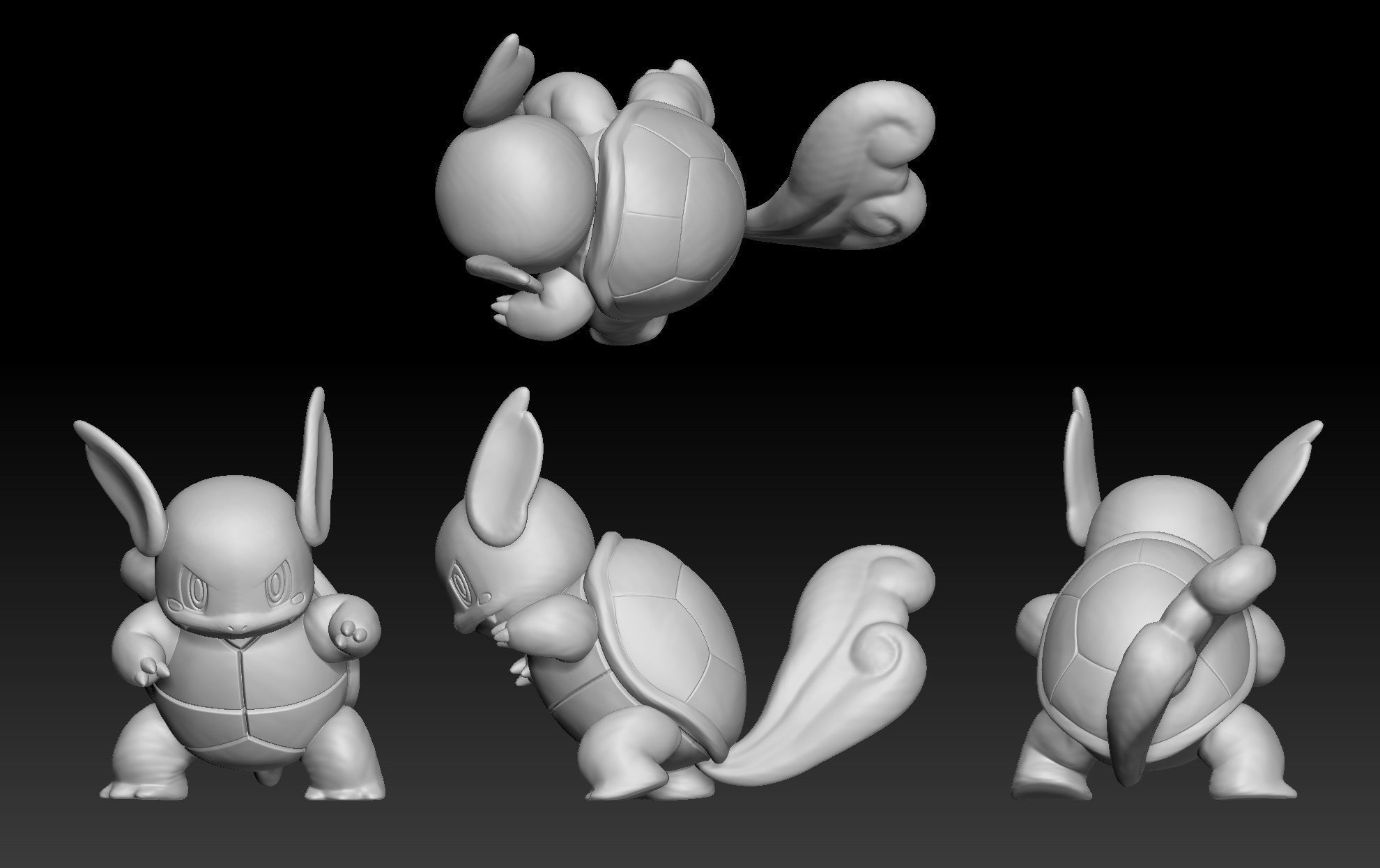 Pokemon Squirtle Wartortle Blastoise 3D print model_2