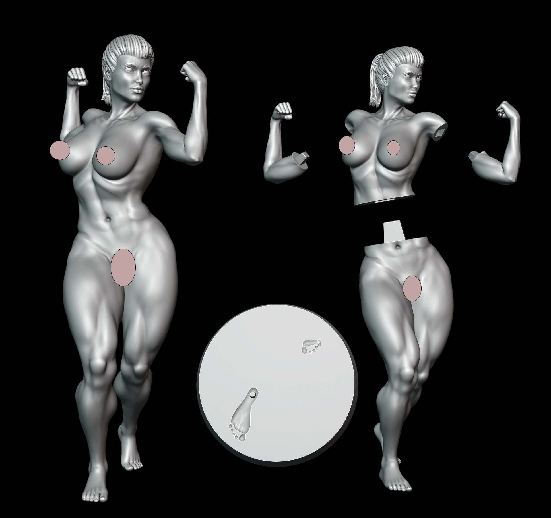Fitness Girl - Body Art 3D print model_7