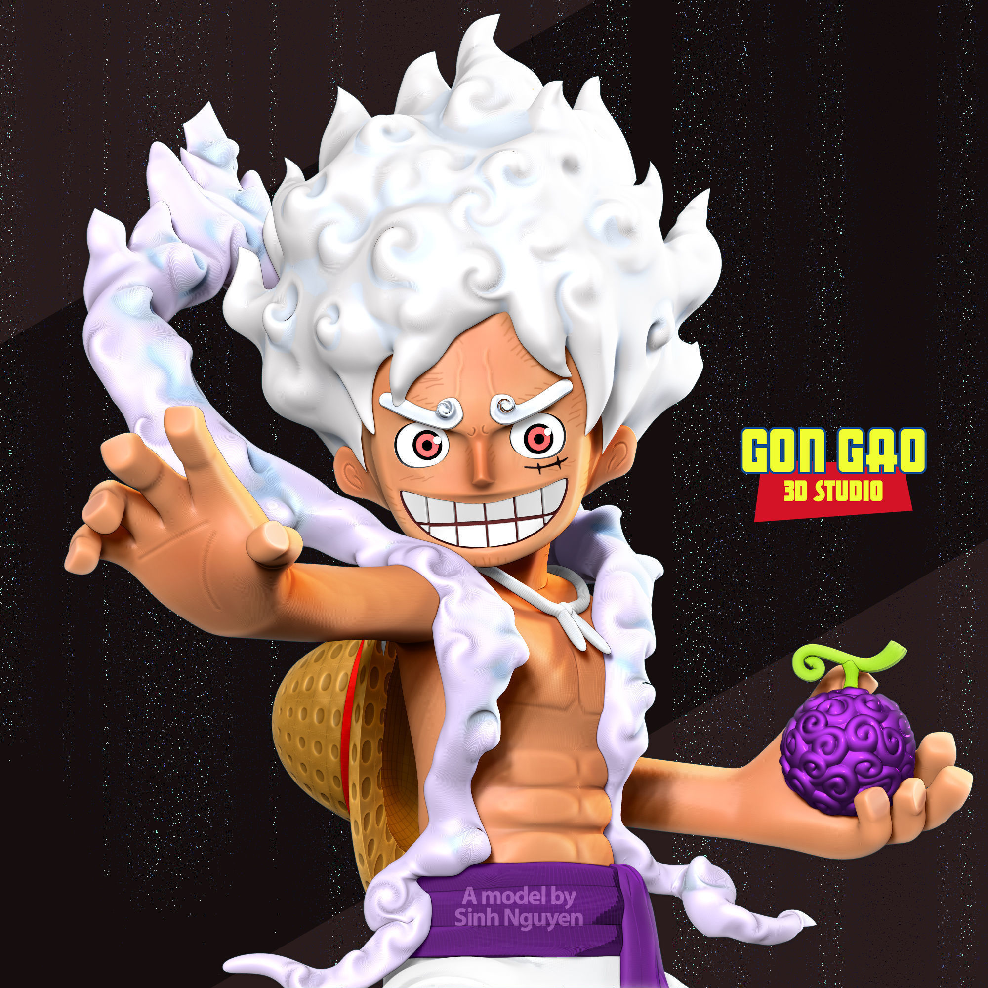 Kid Luffy Gear 5 3D print model_5