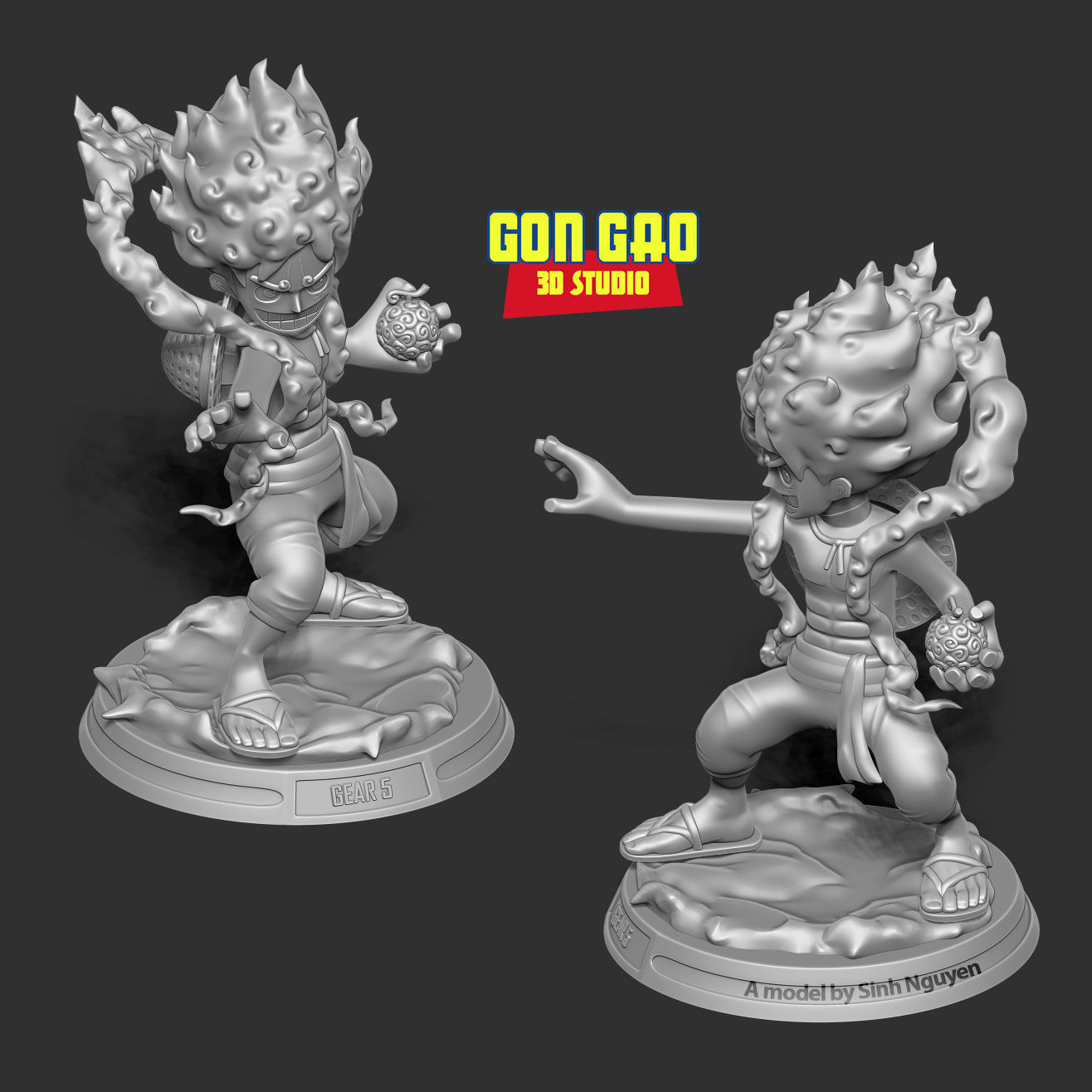 Kid Luffy Gear 5 3D print model_4