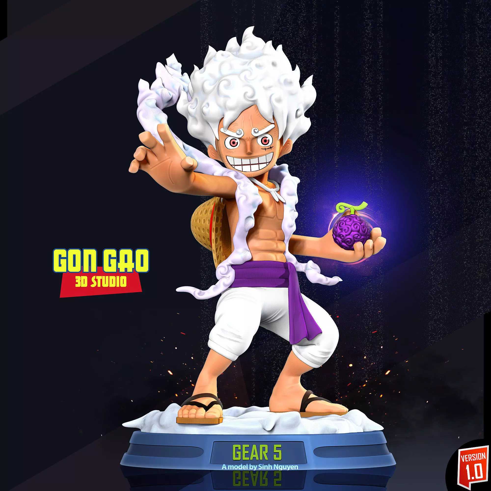 Kid Luffy Gear 5 3D print model_0
