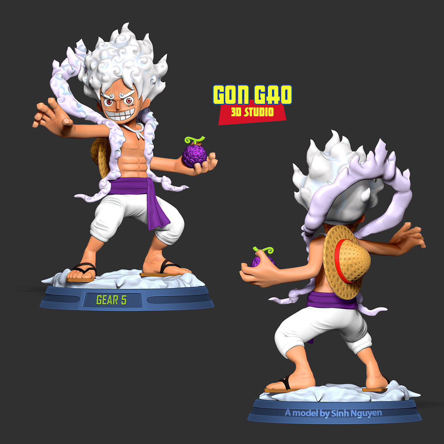 Kid Luffy Gear 5 3D print model_3