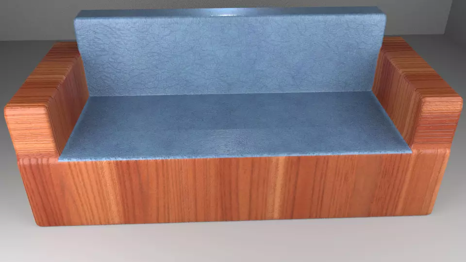 Love sofa Low-poly 3D model_0