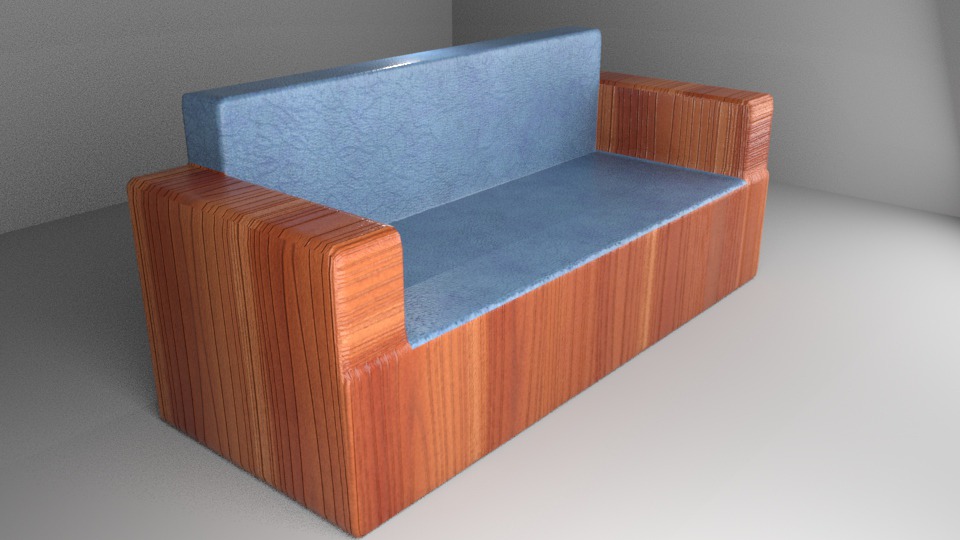Love sofa Low-poly 3D model_2