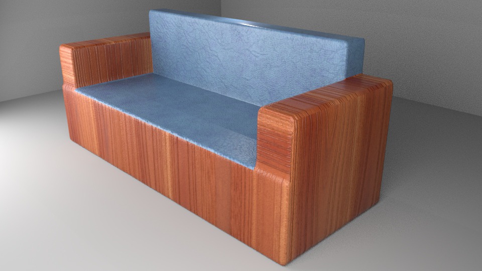 Love sofa Low-poly 3D model_4