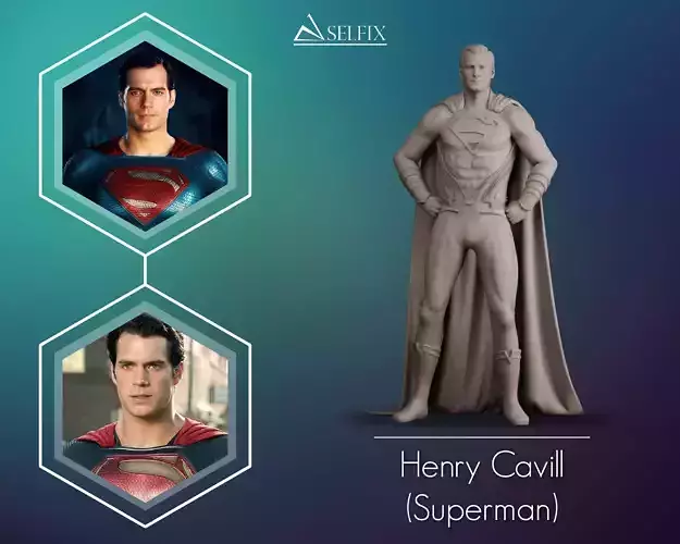 Henry Cavill as SuperMan 3D print model