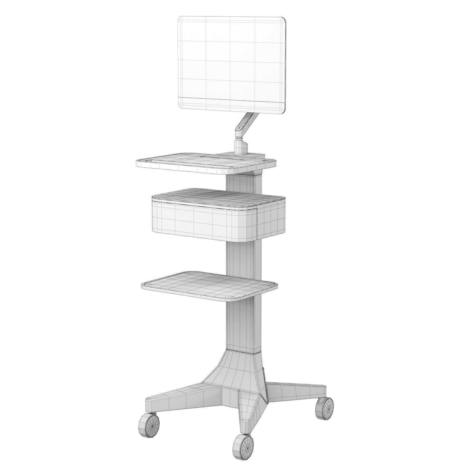 Modular Medical Cart 3D model_3
