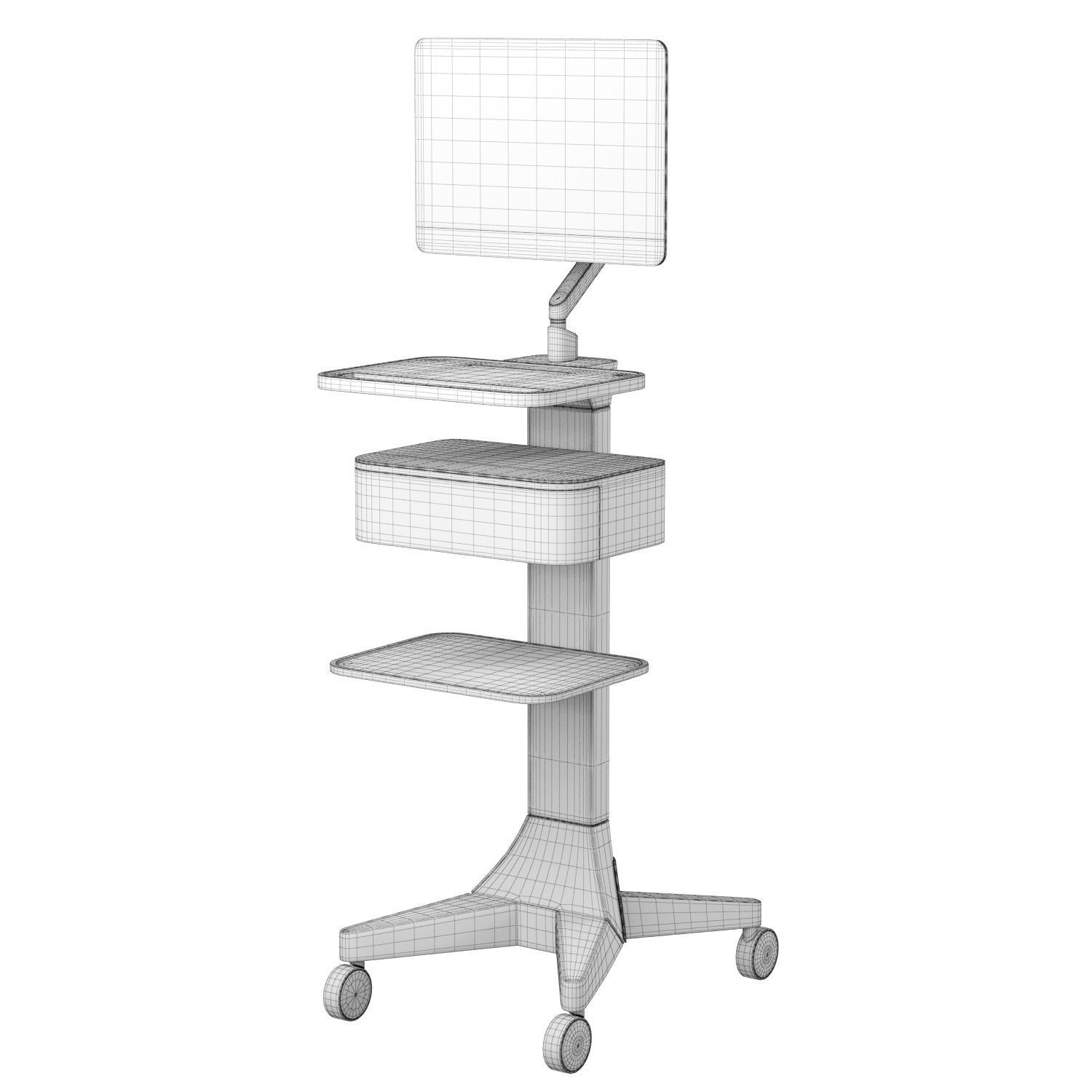 Modular Medical Cart 3D model_4