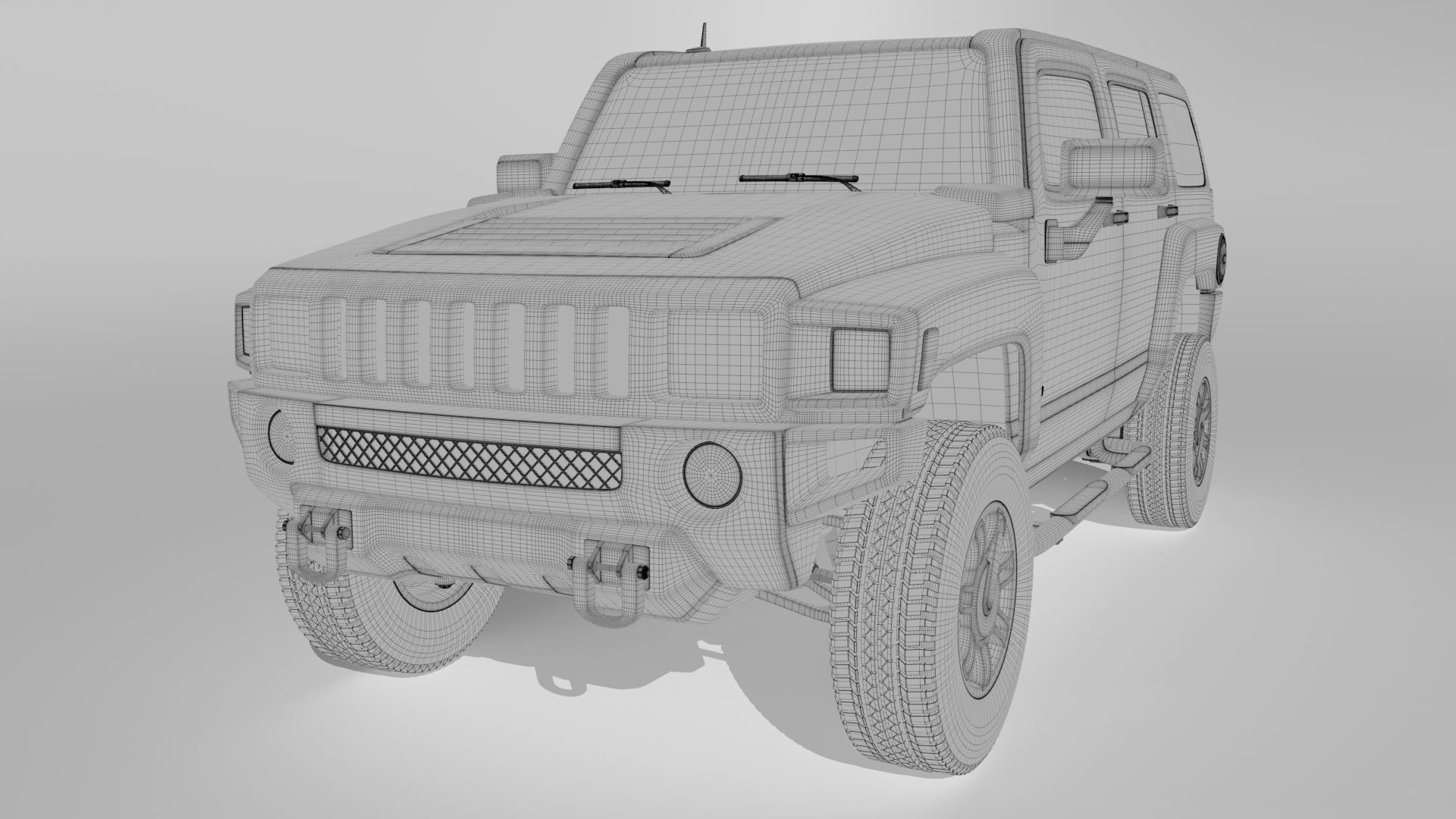 Hummer H3 Rigged 3D model_15