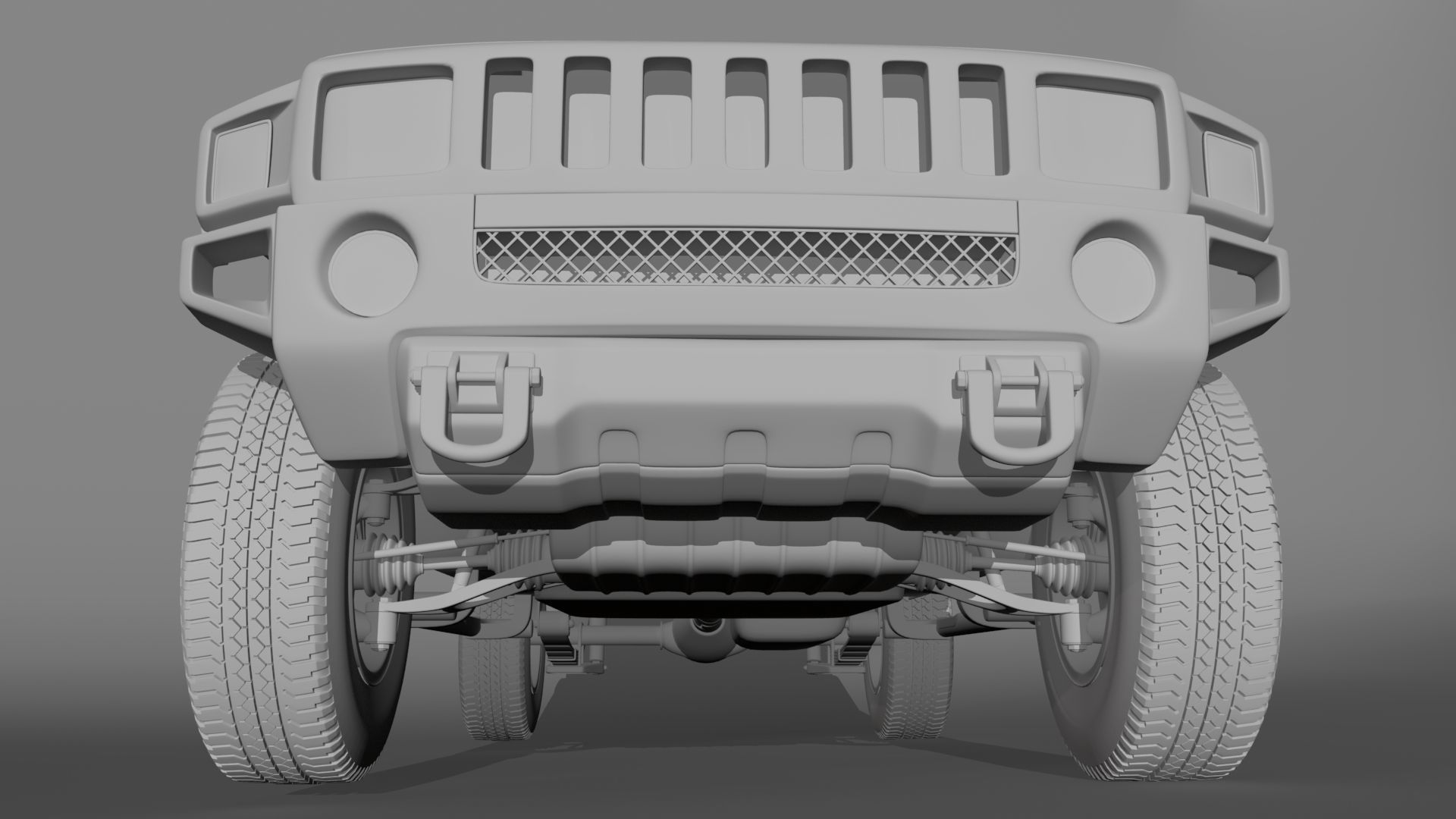 Hummer H3 Rigged 3D model_12