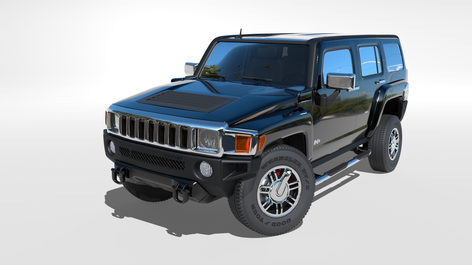Hummer H3 Rigged 3D model_3