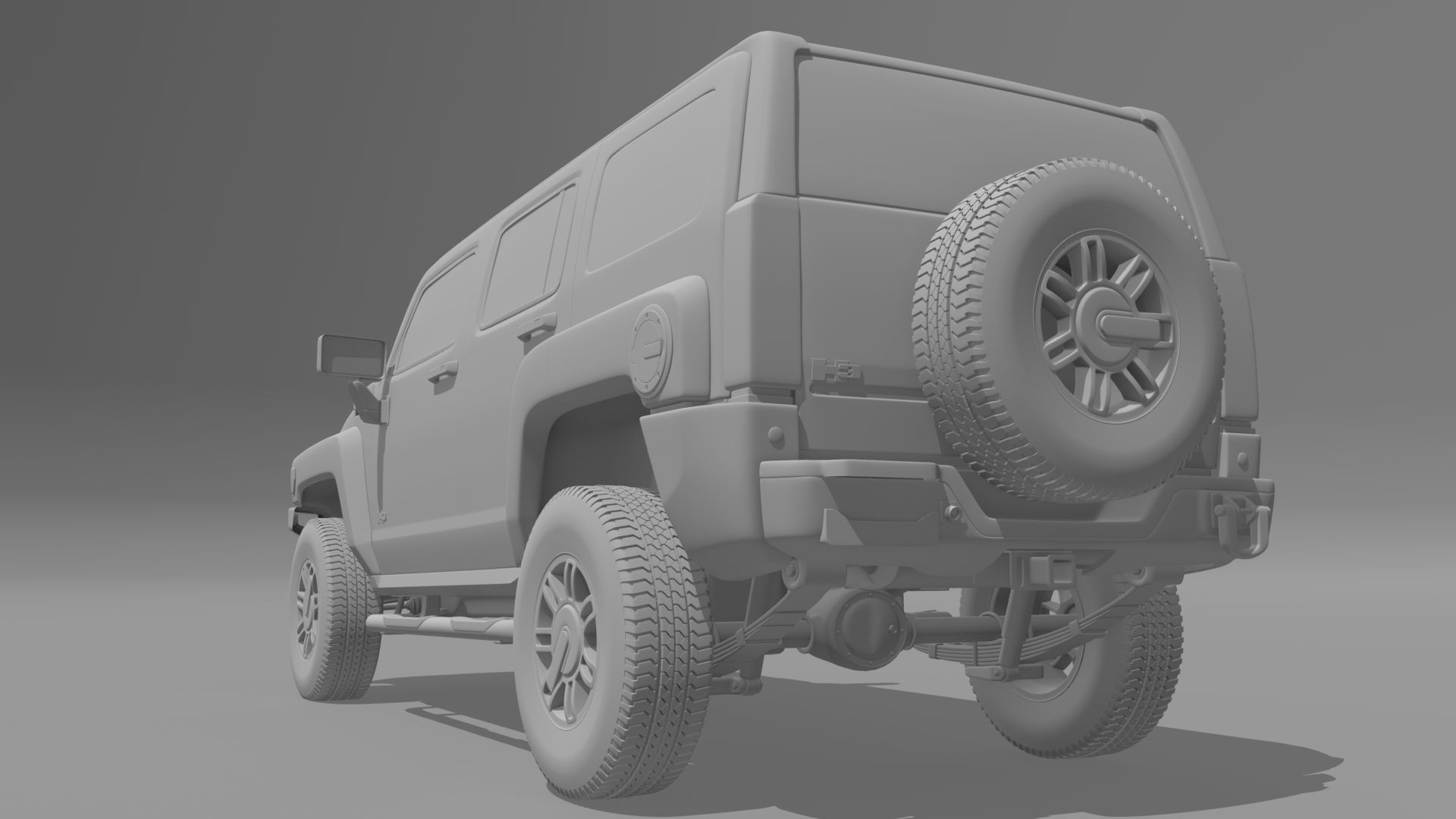 Hummer H3 Rigged 3D model_11