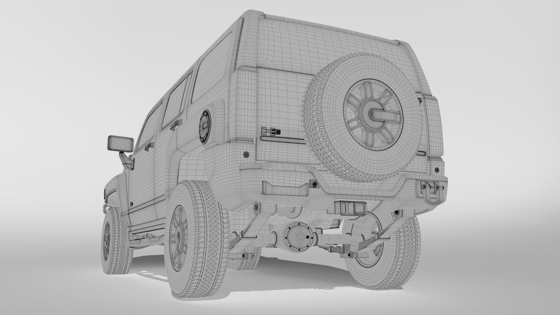 Hummer H3 Rigged 3D model_16