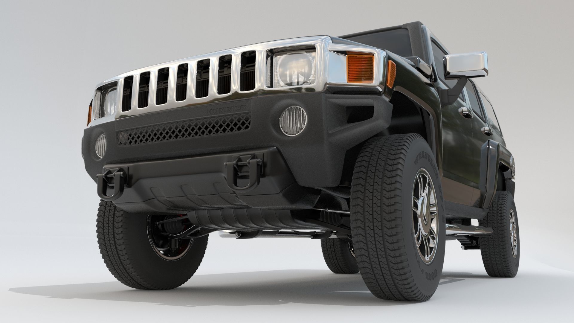 Hummer H3 Rigged 3D model_8
