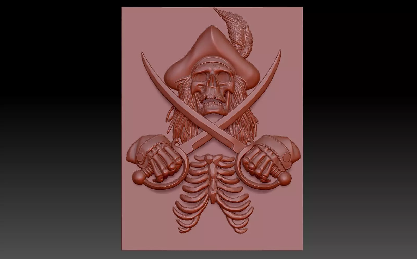 Pirate skull  3D print model_0