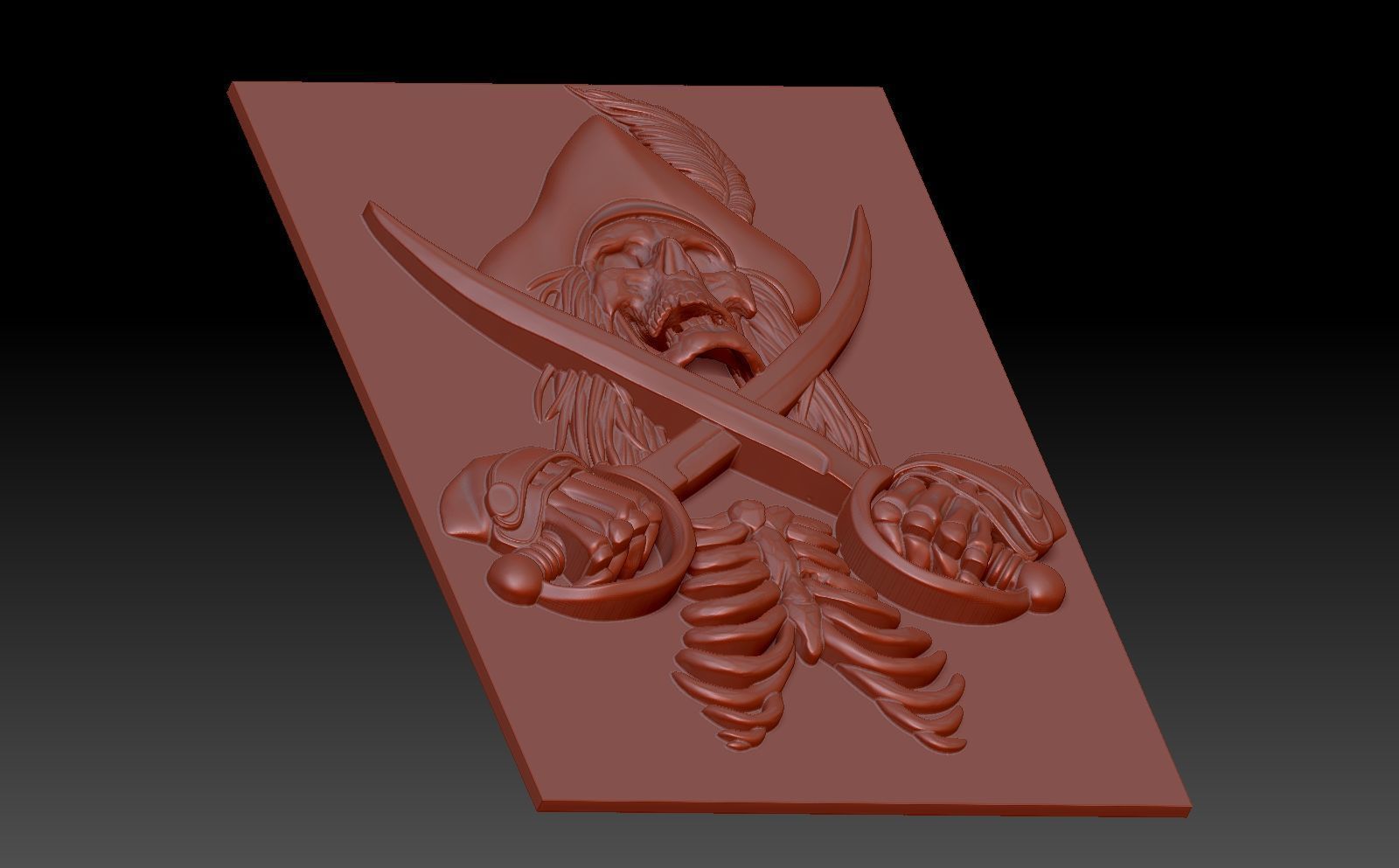 Pirate skull  3D print model_3