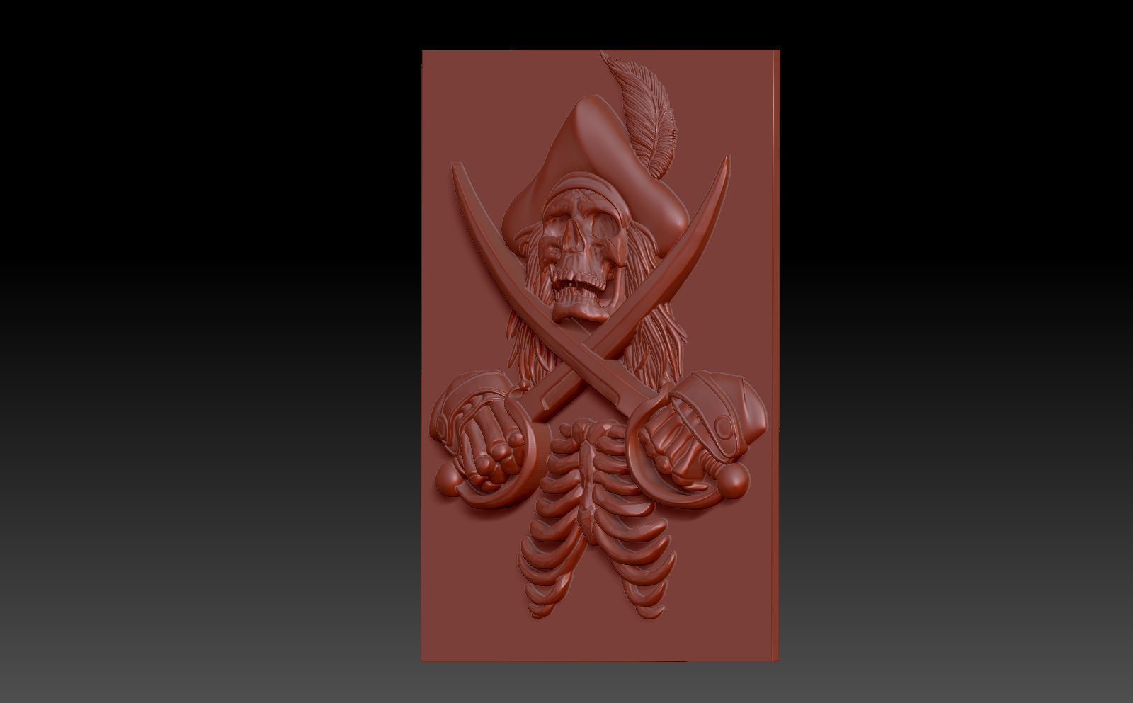 Pirate skull  3D print model_4