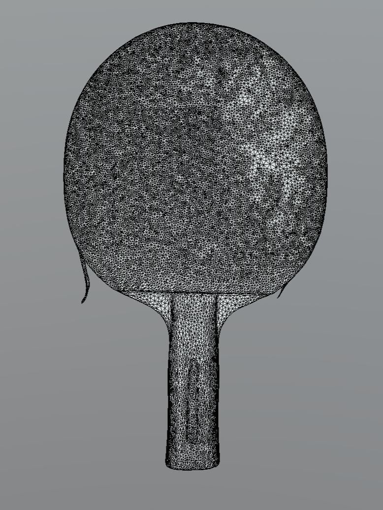 old ping pong racket 3D model_9