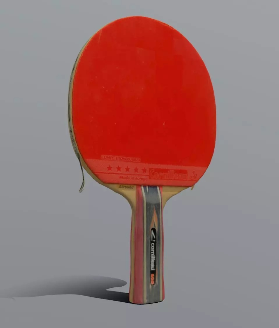 old ping pong racket 3D model_0