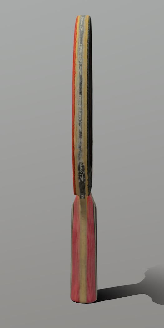 old ping pong racket 3D model_3
