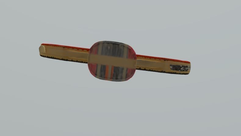 old ping pong racket 3D model_6