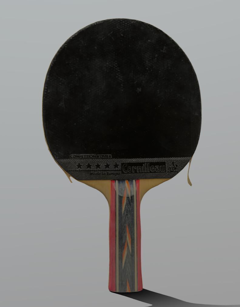 old ping pong racket 3D model_2