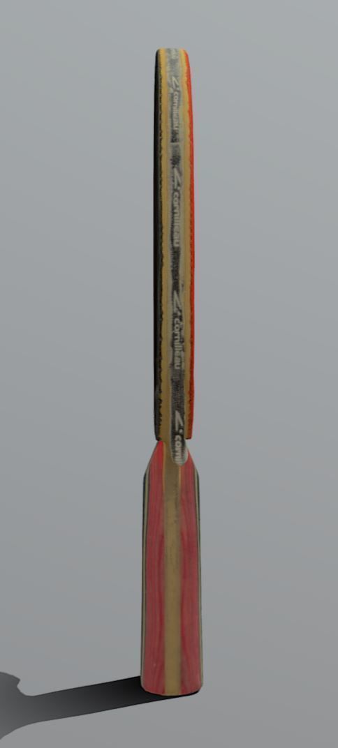 old ping pong racket 3D model_4