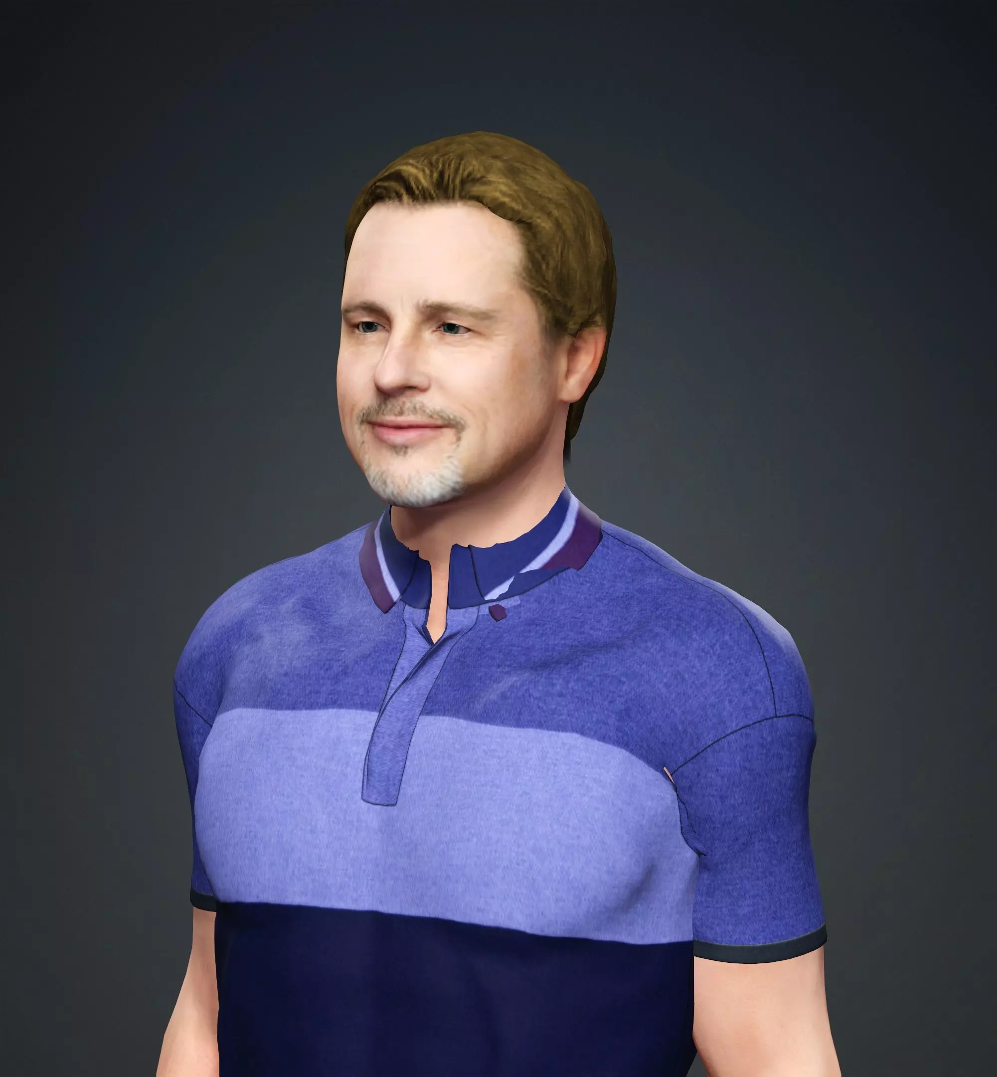 Brad Pitt Low-poly 3D model