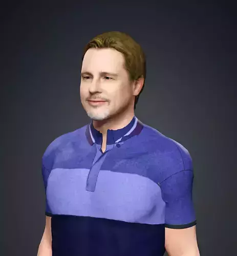 Brad Pitt Low-poly 3D model