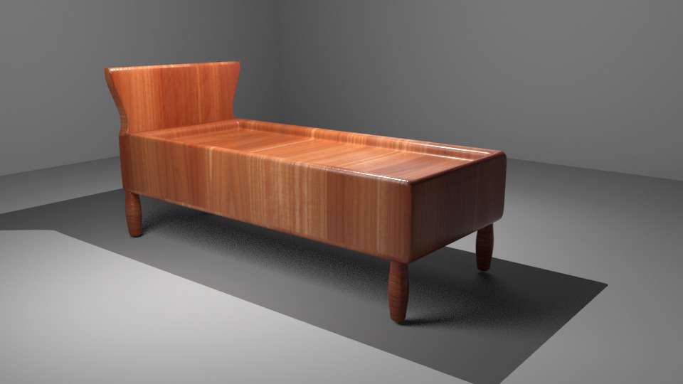 Single Bed Low-poly 3D model_4