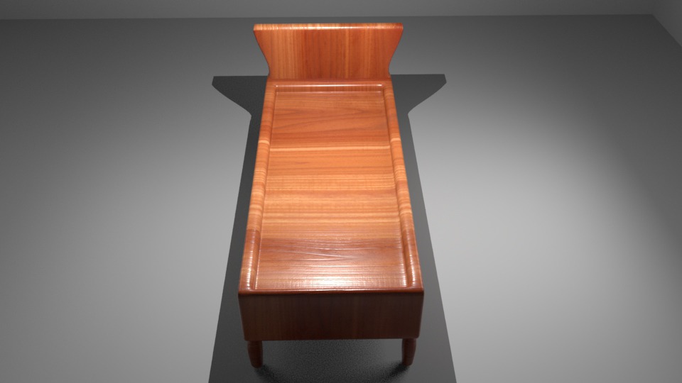 Single Bed Low-poly 3D model_2