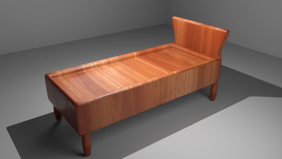 Single Bed Low-poly 3D model_1