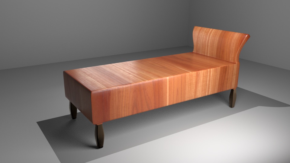 Single Bed Low-poly 3D model_2