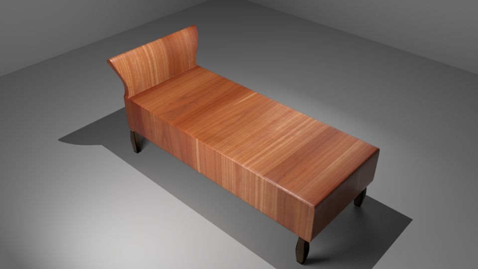 Single Bed Low-poly 3D model_5