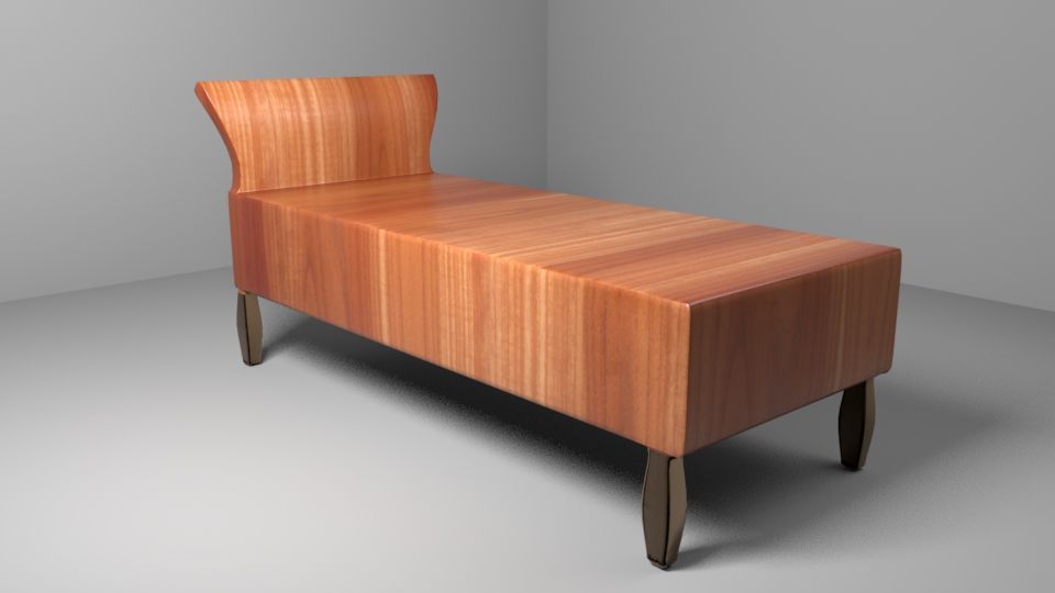 Single Bed Low-poly 3D model_7