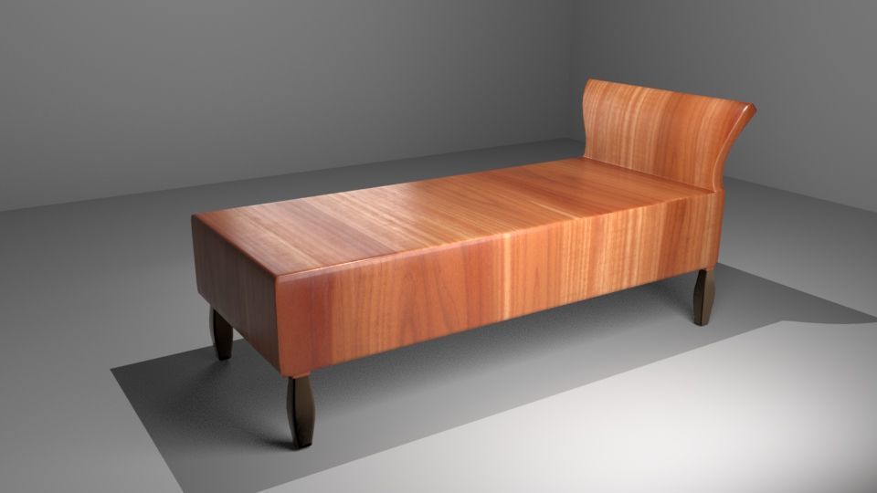 Single Bed Low-poly 3D model_3