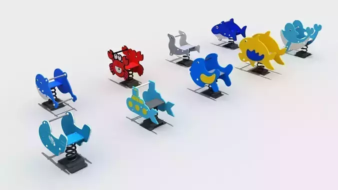 Ocean themed spring rocking chair