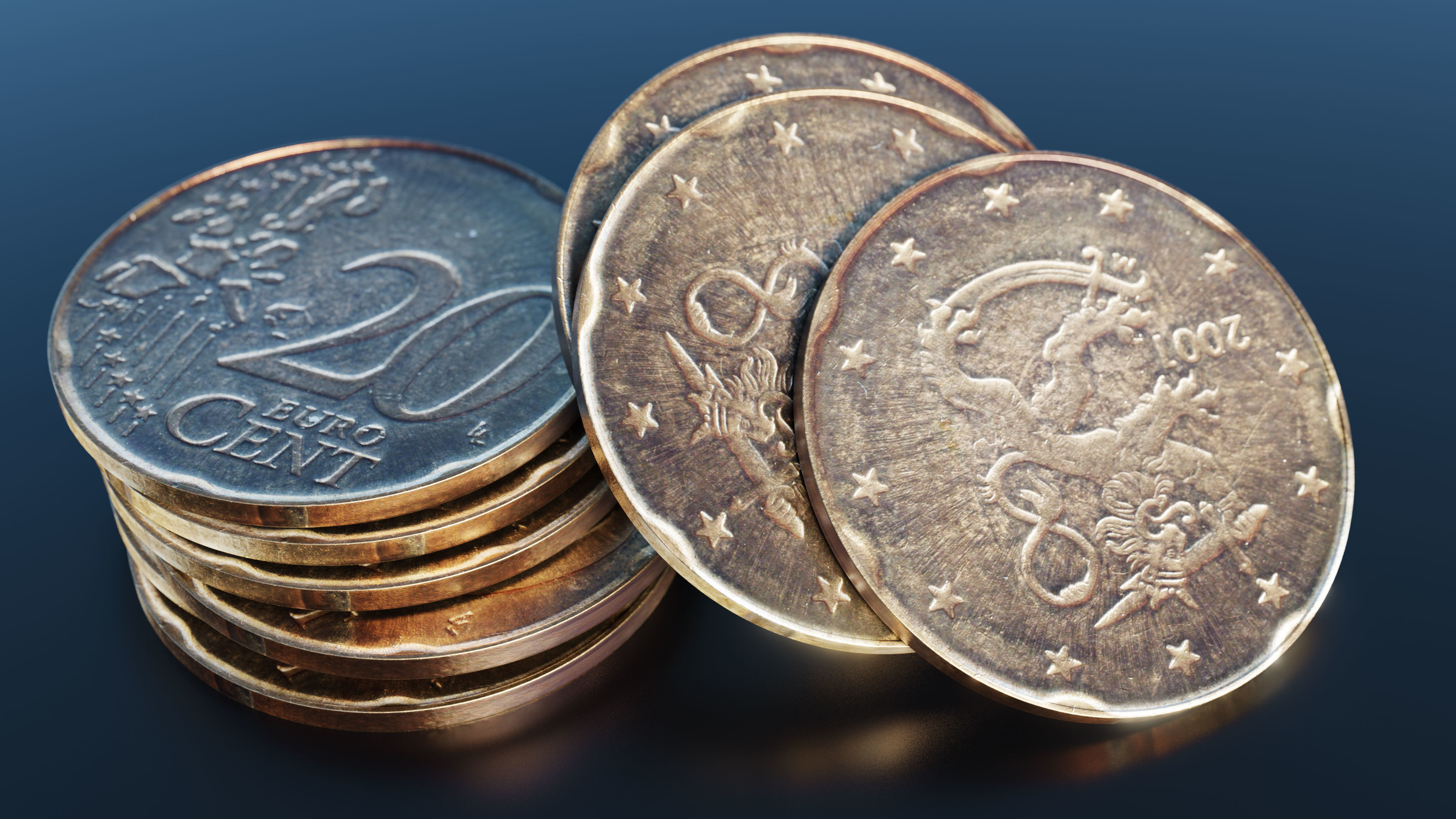 Euro cent coin Low-poly 3D model_1